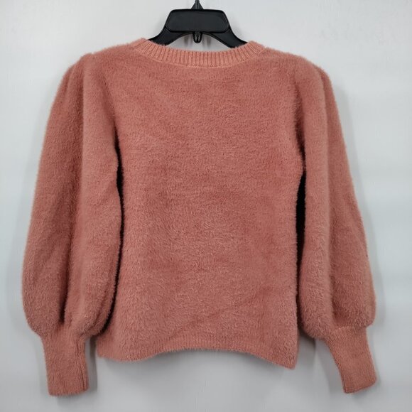 New DRA LA Franco Crop Fuzzy Plush Knit Crop Pullover Sweater Small Women Pink - Picture 6 of 10